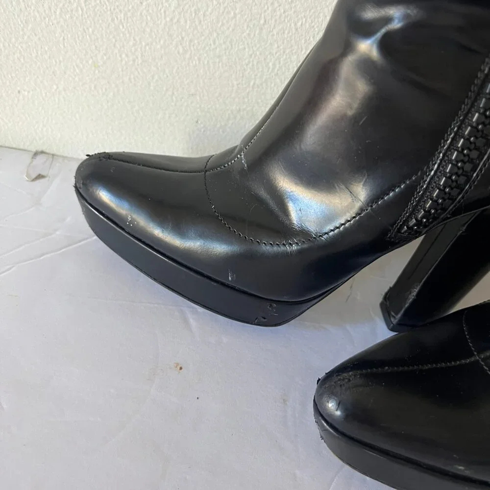 Y2K VINTAGE GUCCI PATENT LEATHER PLATFORM BOOTS SIZE 6 US - Picture 8 of 14